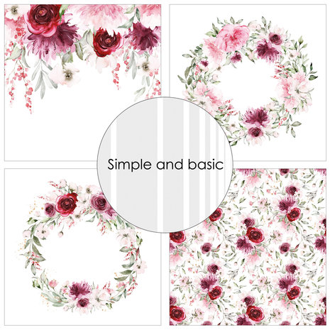 Simple and Basic Watercolour Roses 6x6 Inch Paper Pack (SBP513) (DISCONTINUED)