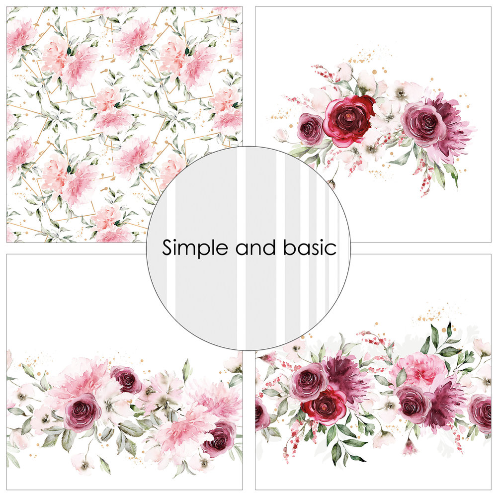Simple and Basic Watercolour Roses 6x6 Inch Paper Pack (SBP513) (DISCONTINUED)