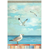 Stamperia Blue Dream A4 Rice Paper Seagulls (6 pcs) (DFSA4747) (DISCONTINUED)