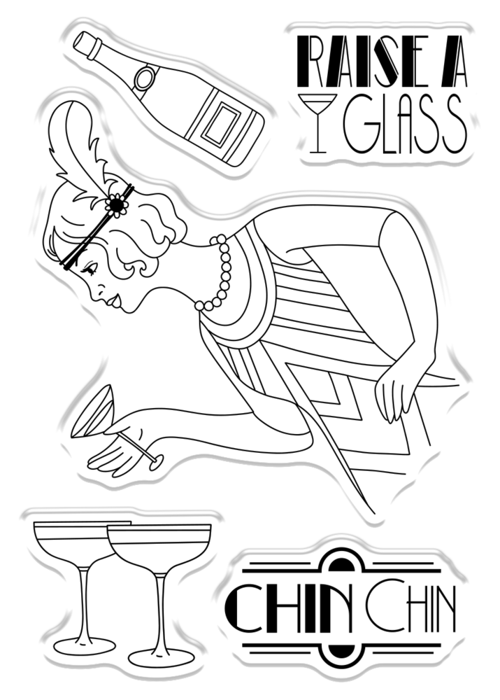 Crafter's Companion The Roaring Twenties Clear Stamp Raise a Glass (S-TRT-CA-ST-RAG) (OUTLET)