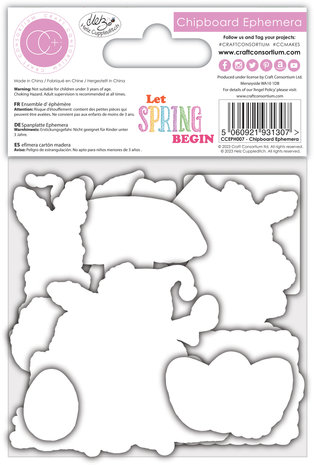 Craft Consortium Let Spring Begin Chipboard Ephemera (CCEPH007) (DISCONTINUED)