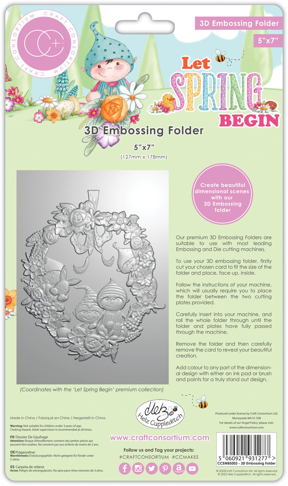 Craft Consortium Let Spring Begin 3D Embossing Folder (CCEMBS003) (DISCONTINUED)