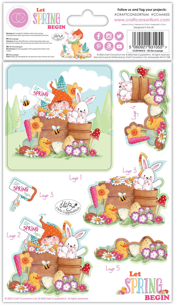 Craft Consortium Let Spring Begin 3D Decoupage Set (CCDPAK012) (DISCONTINUED) Craft Consortium Let Spring Begin 3D Decoupage Set (CCDPAK012) (DISCONTINUED)