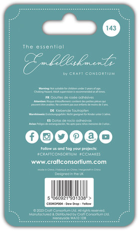 Craft Consortium Adhesive Dew Drops Yellow (CEDROP004) (DISCONTINUED) Craft Consortium Adhesive Dew Drops Yellow (CEDROP004) (DISCONTINUED)