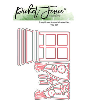 Picket Fence Studios Pretty Flower Box and Window 5x7 Inch Metal Dies (PFSD-331) (OUTLET)