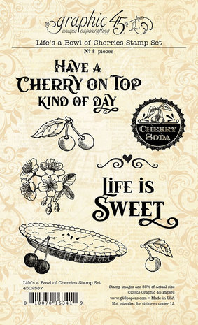 Graphic 45 Life's a Bowl of Cherries Clear Stamps (4502587) (OUTLET)