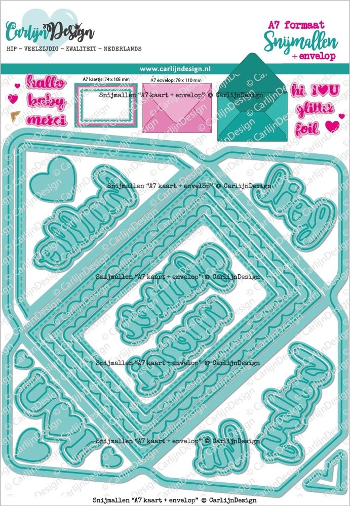 CarlijnDesign Snijmallen A7 Kaart + Envelop (CDSN-0208) (DISCONTINUED)