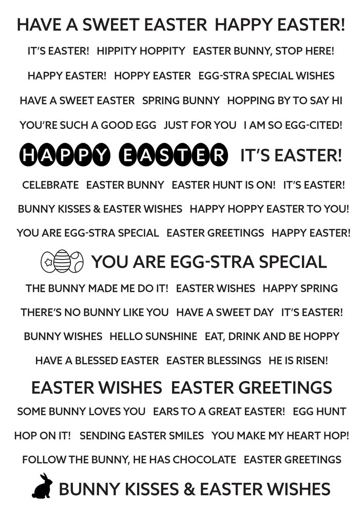 Creative Expressions Wordies Sentiment Sheets 6x8 Inch Happy Easter (4pcs) (CEW015) (OUTLET) Creative Expressions Wordies Sentiment Sheets 6x8 Inch Happy Easter (4pcs) (CEW015) (OUTLET)