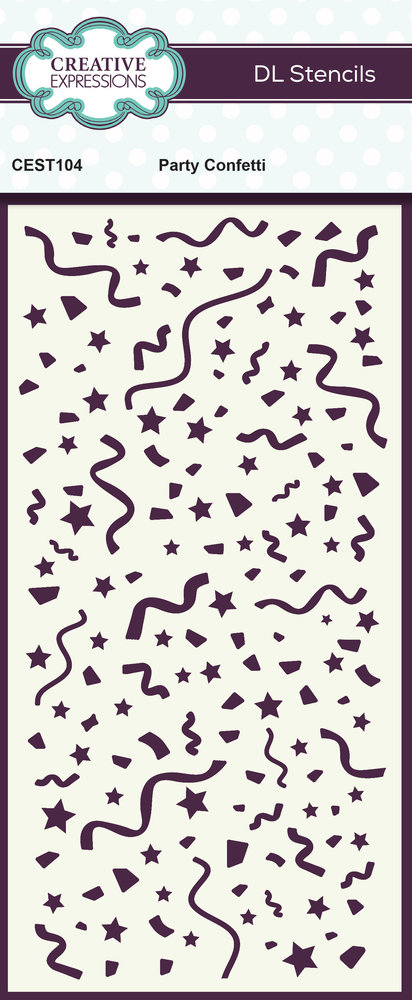 Creative Expressions DL Stencil Party Confetti (CEST104) (OUTLET)