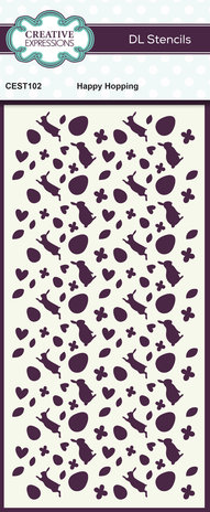 Creative Expressions DL Stencil Happy Hopping (CEST102) (OUTLET) Creative Expressions DL Stencil Happy Hopping (CEST102) (OUTLET)