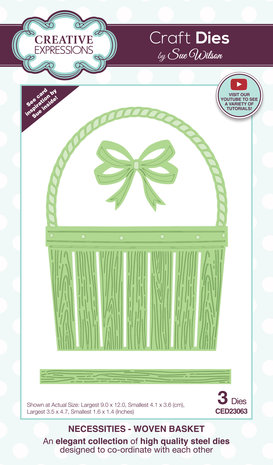 Creative Expressions Sue Wilson Craft Die Necessities Woven Basket (CED23063) (OUTLET) Creative Expressions Sue Wilson Craft Die Necessities Woven Basket (CED23063) (OUTLET)