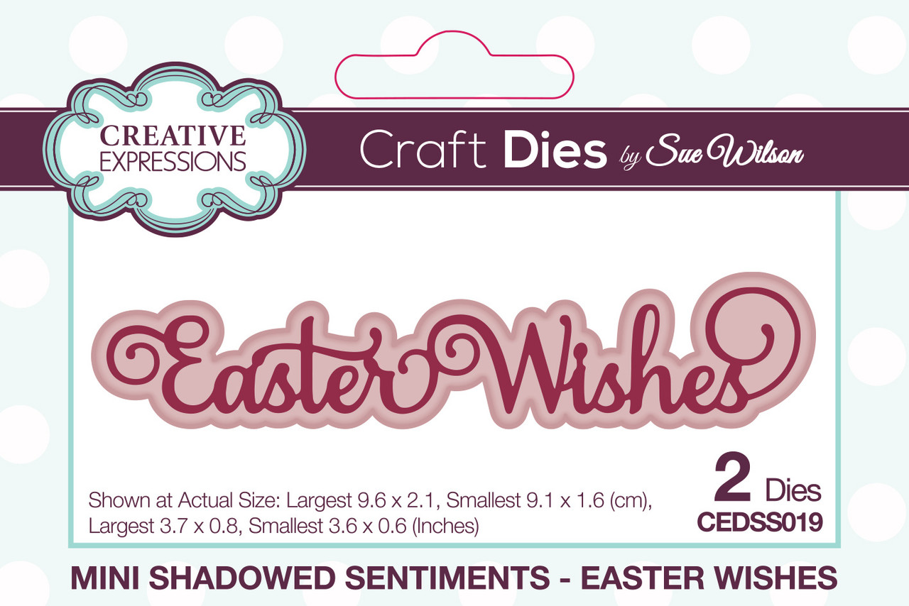 Creative Expressions Sue Wilson Craft Die Mini Shadowed Sentiments Easter Wishes (CEDSS019) (OUTLET) Creative Expressions Sue Wilson Craft Die Mini Shadowed Sentiments Easter Wishes (CEDSS019) (OUTLET)