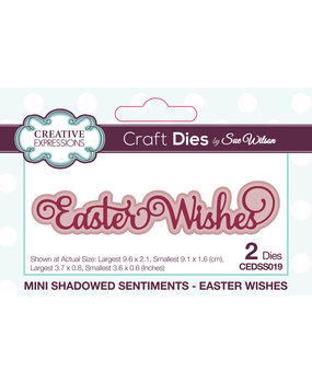 Creative Expressions Sue Wilson Craft Die Mini Shadowed Sentiments Easter Wishes (CEDSS019) (OUTLET)