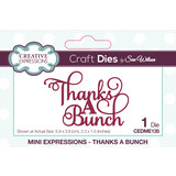 Creative Expressions Sue Wilson Craft Die Mini Expressions Thanks A Bunch (CEDME135) (OUTLET)