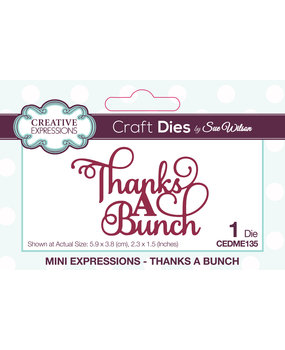 Creative Expressions Sue Wilson Craft Die Mini Expressions Thanks A Bunch (CEDME135) (OUTLET)