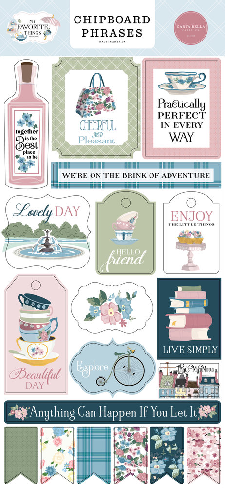 Carta Bella My Favorite Things Chipboard Phrases (CBMFT307022) (OUTLET)