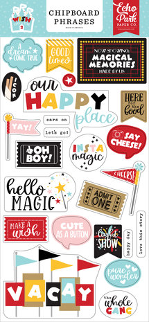 Echo Park Wish Upon A Star 2 Chipboard Phrases (WUS306022) (DISCONTINUED)
