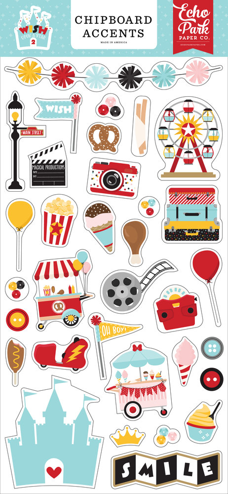 Echo Park Wish Upon A Star 2 Chipboard Accents (WUS306021) (DISCONTINUED)