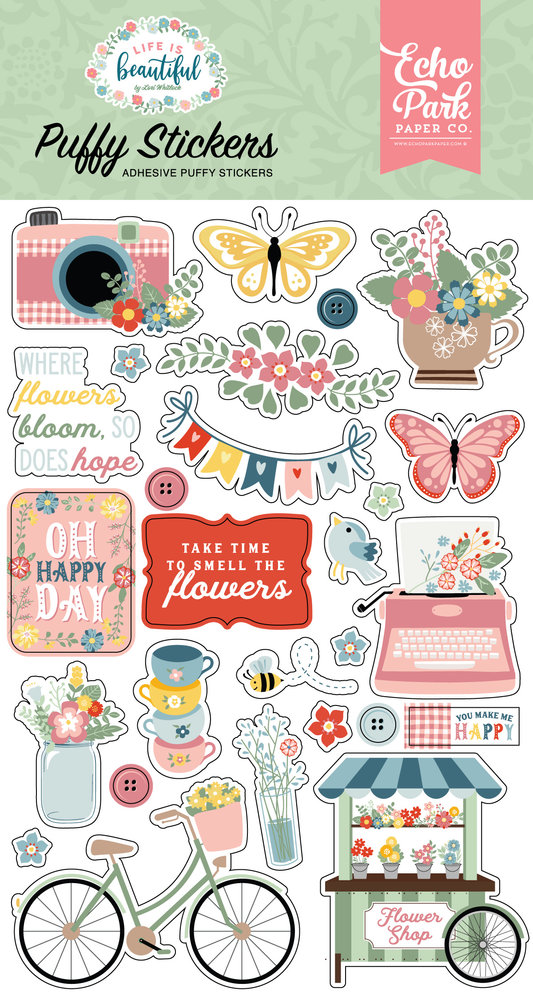 Echo Park Life Is Beautiful Puffy Stickers (LIB309066) (OUTLET)
