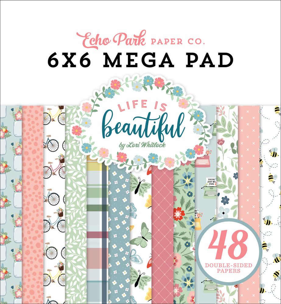 Echo Park Life Is Beautiful 6x6 Inch Cardmakers Mega Pad (LIB309031) (DISCONTINUED) Echo Park Life Is Beautiful 6x6 Inch Cardmakers Mega Pad (LIB309031) (DISCONTINUED)