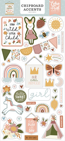 Echo Park Dream Big Little Girl Chipboard Accents (DBG305021) (DISCONTINUED)