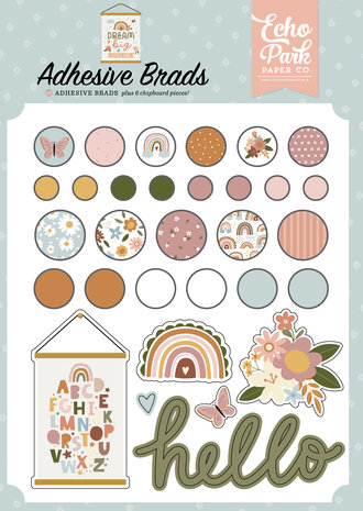 Echo Park Dream Big Little Girl Adhesive Brads (DBG305020) (DISCONTINUED)