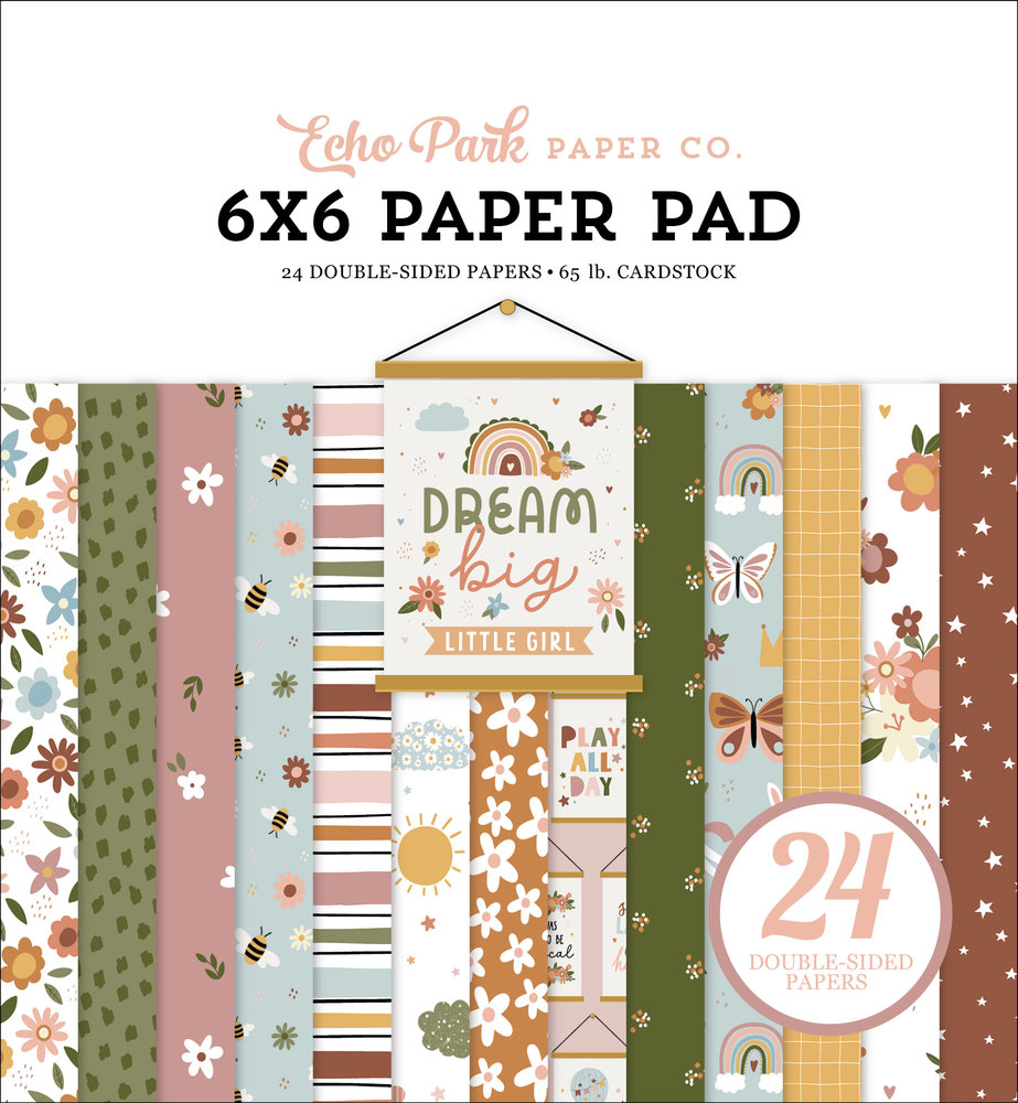 Echo Park Dream Big Little Girl 6x6 Inch Paper Pad (DBG305023) (DISCONTINUED) Echo Park Dream Big Little Girl 6x6 Inch Paper Pad (DBG305023) (DISCONTINUED)