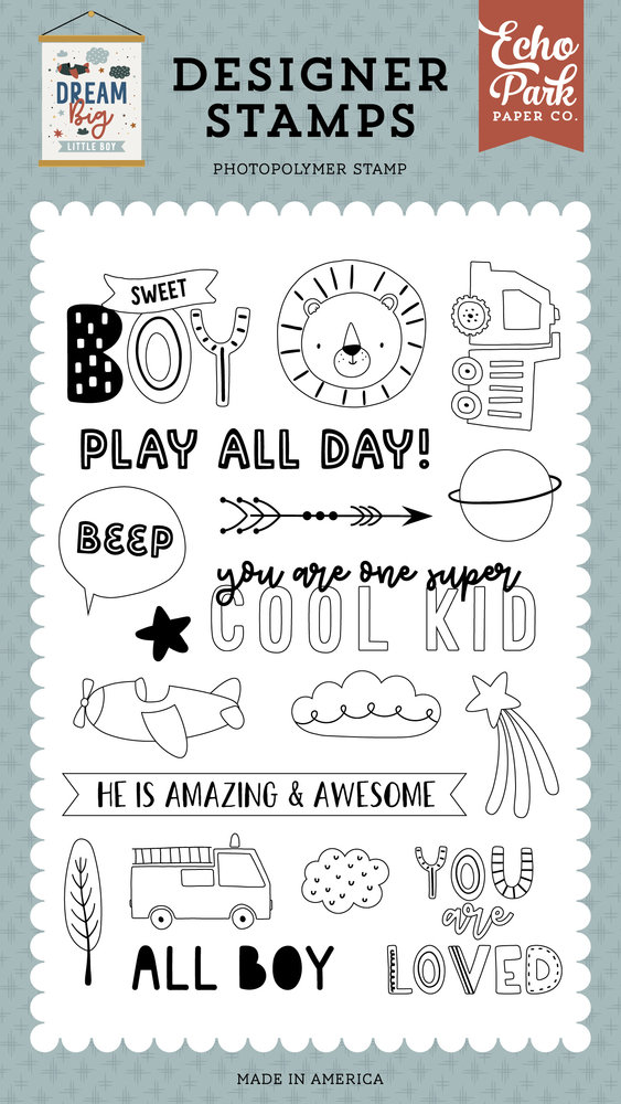 Echo Park Sweet Boy Designer Stamps (DBB304045) (OUTLET) Echo Park Sweet Boy Designer Stamps (DBB304045) (OUTLET)