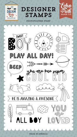 Echo Park Sweet Boy Designer Stamps (DBB304045) (DISCONTINUED) Echo Park Sweet Boy Designer Stamps (DBB304045) (DISCONTINUED)