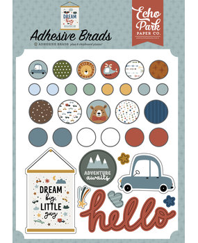 Echo Park Dream Big Little Boy Adhesive Brads (DBB304020) (DISCONTINUED)