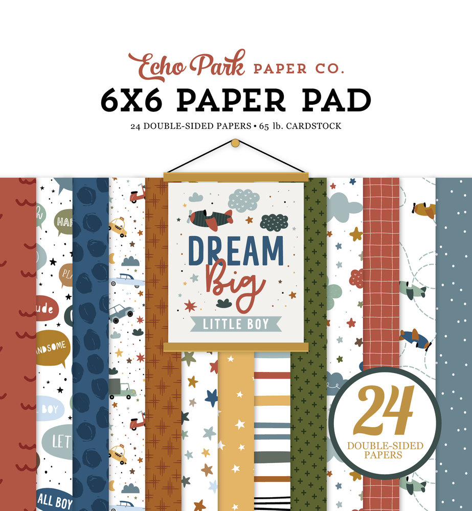 Echo Park Dream Big Little Boy 6x6 Inch Paper Pad (DBB304023) (DISCONTINUED) Echo Park Dream Big Little Boy 6x6 Inch Paper Pad (DBB304023) (DISCONTINUED)