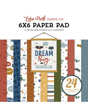 Echo Park Dream Big Little Boy 6x6 Inch Paper Pad (DBB304023) (DISCONTINUED)