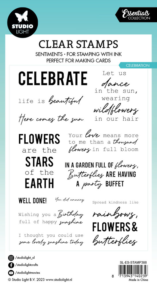 Studio Light Celebration Essentials Clear Stamps EN (SL-ES-STAMP388) (OUTLET) Studio Light Celebration Essentials Clear Stamps EN (SL-ES-STAMP388) (OUTLET)