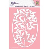 Nellie Snellen Mixed Media Stencil A6 Frame with Flower Branch (MMSA6-005) (DISCONTINUED)