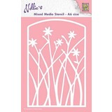Nellie Snellen Mixed Media Stencil A6 Frame with Flowers (MMSA6-002) (DISCONTINUED)