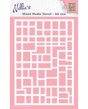 Nellie Snellen Mixed Media Stencil A6 Rectangles (MMSA6-008) (DISCONTINUED)