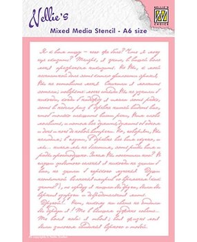 Nellie Snellen Mixed Media Stencil A6 Writing (MMSA6-019)
