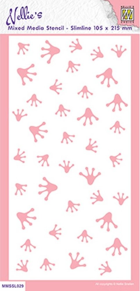 Nellie Snellen Mixed Media Stencil Slimline Frog Footprints (MMSSL-029) (DISCONTINUED) Nellie Snellen Mixed Media Stencil Slimline Frog Footprints (MMSSL-029) (DISCONTINUED)