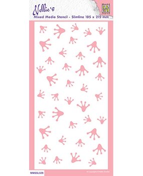 Nellie Snellen Mixed Media Stencil Slimline Frog Footprints (MMSSL-029) (DISCONTINUED) Nellie Snellen Mixed Media Stencil Slimline Frog Footprints (MMSSL-029) (DISCONTINUED)