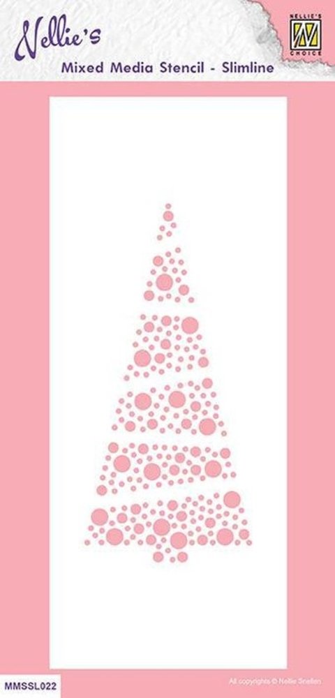 Nellie Snellen Mixed Media Stencil Slimline X-mas Tree (MMSSL-022) (DISCONTINUED) Nellie Snellen Mixed Media Stencil Slimline X-mas Tree (MMSSL-022) (DISCONTINUED)