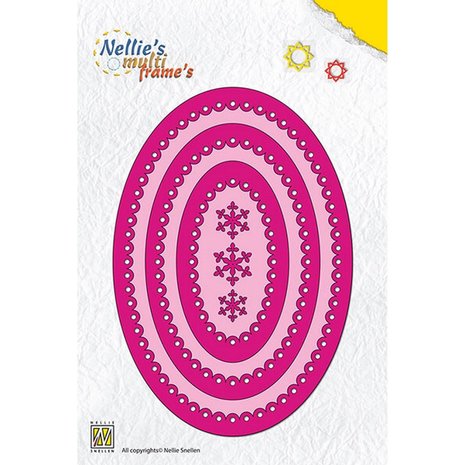 Nellie Snellen Nellie's Multi Frame Dies Oval Scalloped (MFD080) (OUTLET)