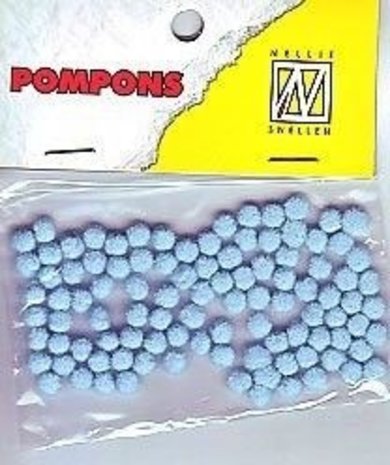 Nellie Snellen Pompons Mini 3mm Baby Blue (100pcs) (POM006) (OUTLET)
