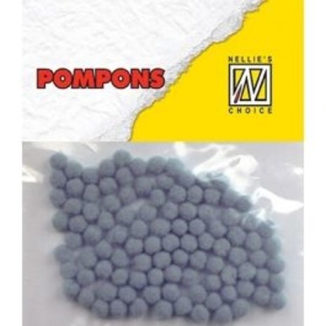 Nellie Snellen Pompons Mini 3mm Grey (100pcs) (POM028) (OUTLET)