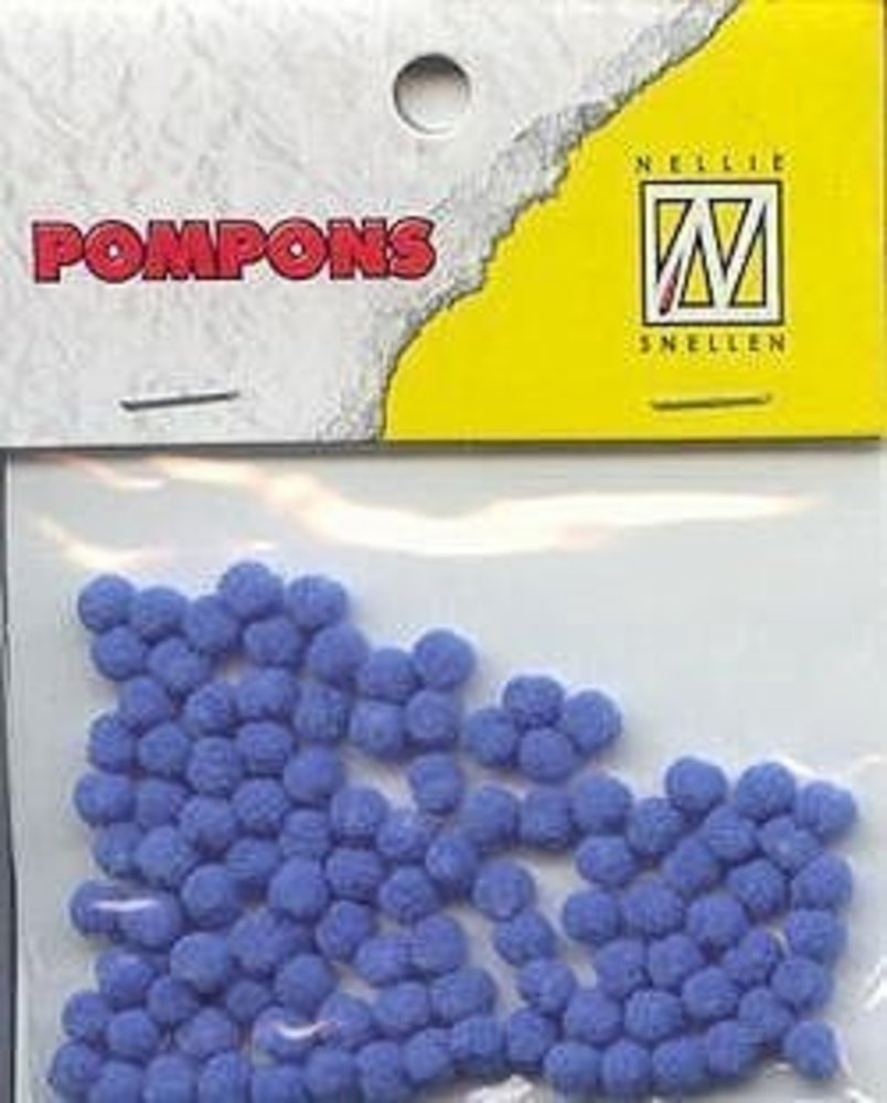 Nellie Snellen Pompons Mini 3mm Light Blue (100pcs) (POM019) (OUTLET)