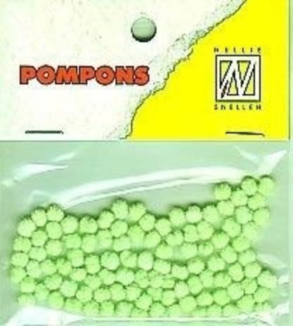 Nellie Snellen Pompons Mini 3mm Neon Green (100pcs) (POM014) (OUTLET)