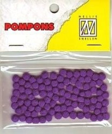Nellie Snellen Pompons Mini 3mm Purple (100pcs) (POM010) (OUTLET)