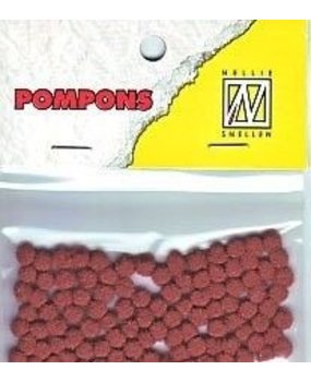 Nellie Snellen Pompons Mini 3mm Rust Brown (100pcs) (POM015) (DISCONTINUED)