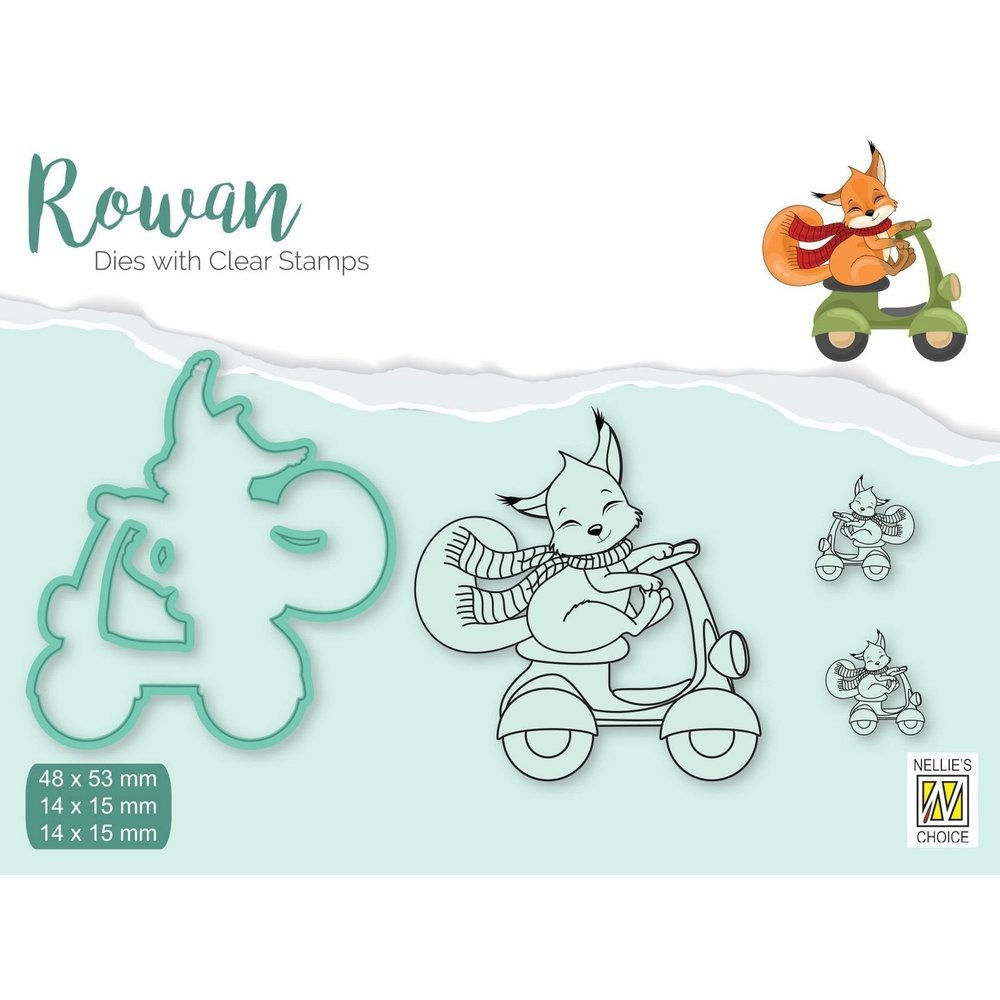 Rowan Design Stamp & Die Christmas Fox (RDCS004) - Craftlines B.V.