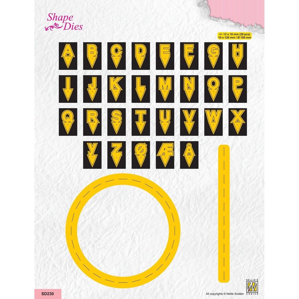 Nellie Snellen Shape Dies Alphabet with Two Basic Dies (SD230) (OUTLET)