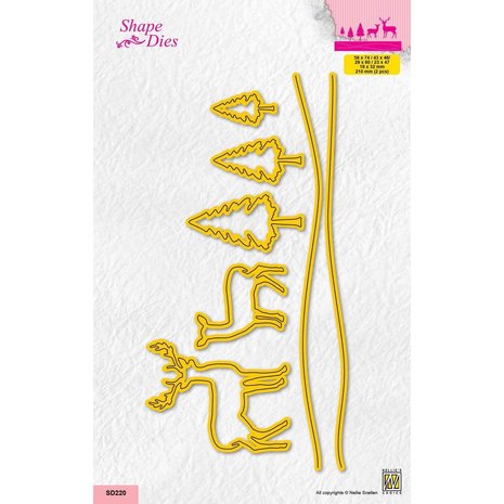 Nellie Snellen Shape Dies Landscape with Pinetrees and Deer (SD220) (OUTLET) Nellie Snellen Shape Dies Landscape with Pinetrees and Deer (SD220) (OUTLET)